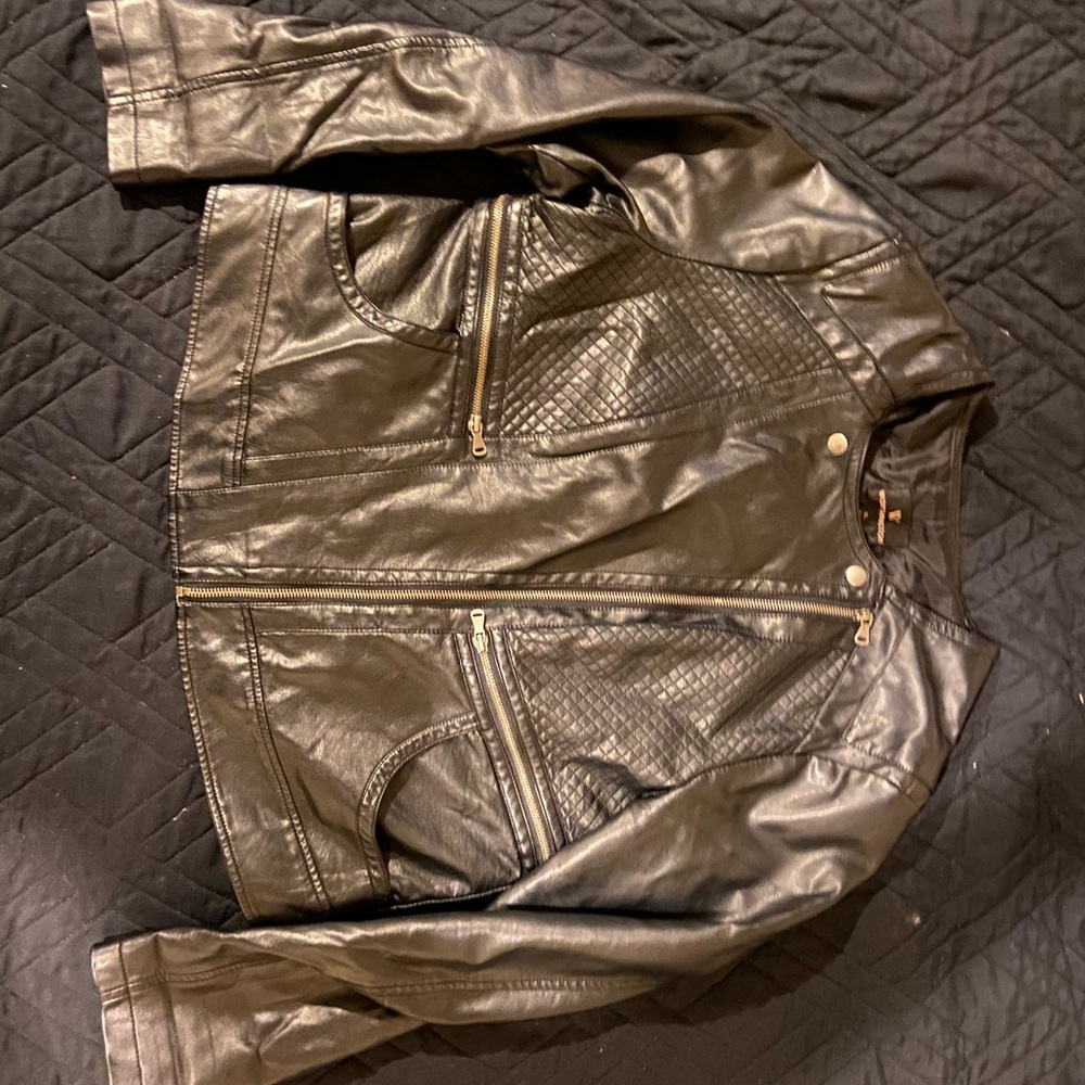 Black Moto Faux Leather Jacket